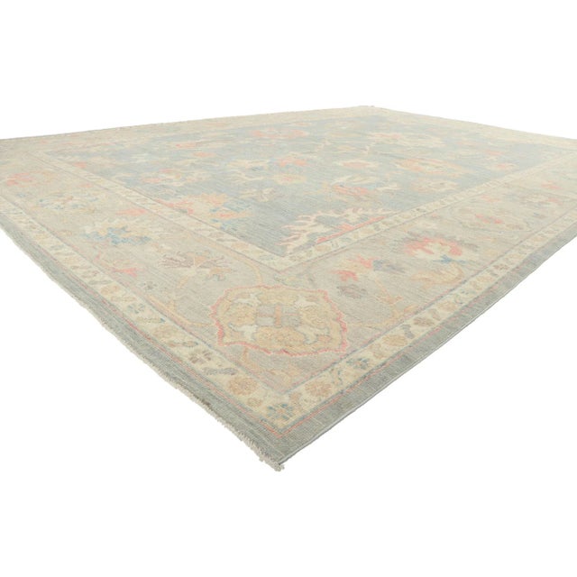 Modern Vintage Oushak Style Rug 09'11 x 14'00. Serene and sophisticated, this hand-knotted wool Oushak area rug...
