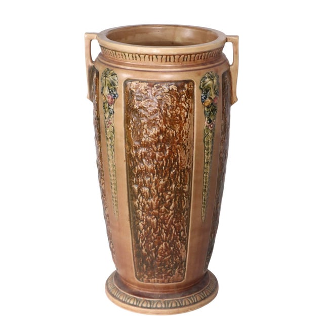 Roseville Pottery 1920s Roseville Pottery Florentine I Umbrella Holder For Sale - Image 4 of 13