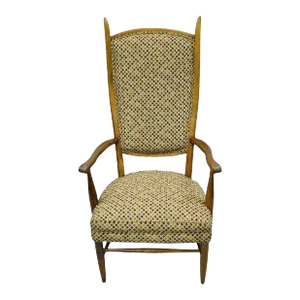 Mid 20th Century Vintage Edward Wormley Style Mid Century Modern High Back Maple Arm Chair