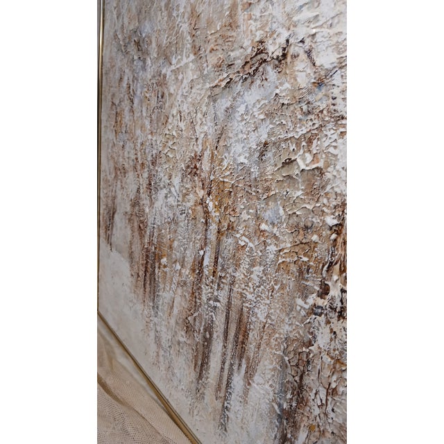 Mid 20th Century Mid-Century Modern Sara Coveney "Winter Woods" Impasto Landscape Painting For Sale - Image 12 of 13