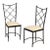 A Pair of French Wrought Iron and Brass Chairs in the Manner of Andre Arbus, C. 1950. For Sale