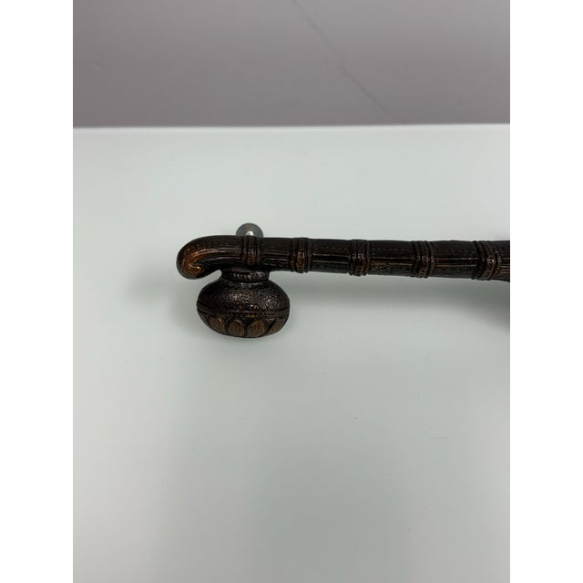 Brass Sitar-Shaped Door Handle, Vintage For Sale - Image 4 of 12