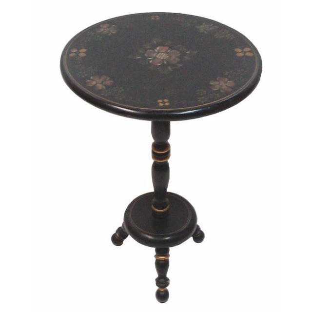 Vintage Ethan Allen Black Hitchcock Accent Table Chairish