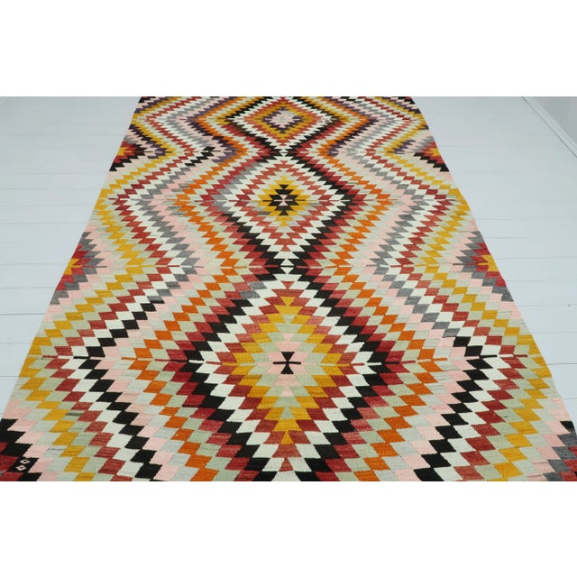 Art Deco Mid 20th Century Turkish Kilim Rug-6′1″ × 9′7″ For Sale - Image 3 of 13