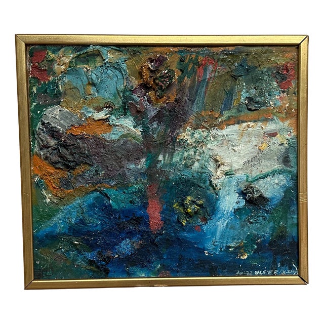 Ulf Eriksson, Abstract Composition, 1970s, Oil on Panel, Framed For Sale