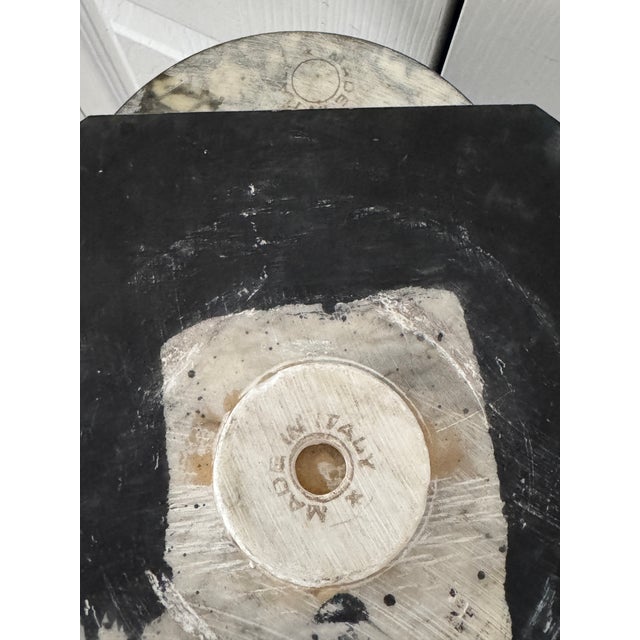 Vintage 1950s Italian Black Marble W/White Veins 38" Pedestal Columnar Stand For Sale - Image 9 of 12