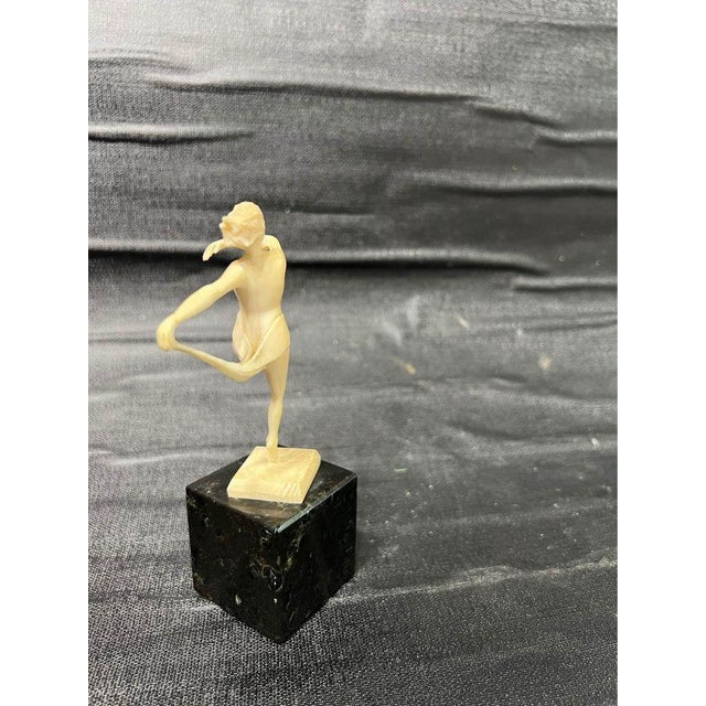 Vintage Art decor dancer figure on marble base 5 1/4” tall Base is marble 2'' wide, 2 '' deep