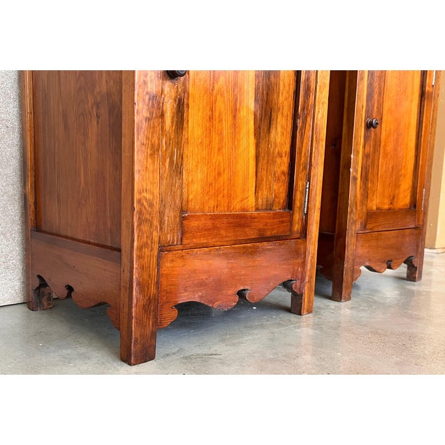 20th Century Pair of Biedermeier Nightstands with Marble Top, One-Drawer & Door For Sale - Image 6 of 18