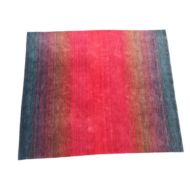 Striped Wool Rug, 1970s For Sale - Image 4 of 4