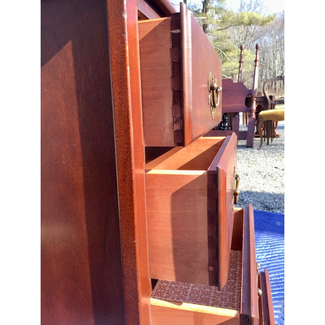 Vintage Mahogany Chest of Four Drawers With Antique Brass Hardware by