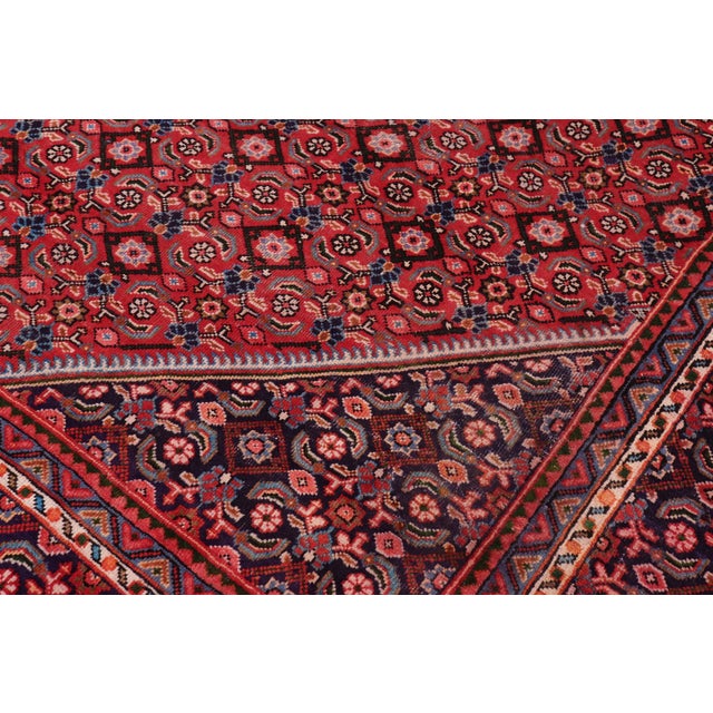 Persian Tabriz Mahi Red/Purple Wool Rug - 9'11'' X 12'11'' For Sale - Image 4 of 10