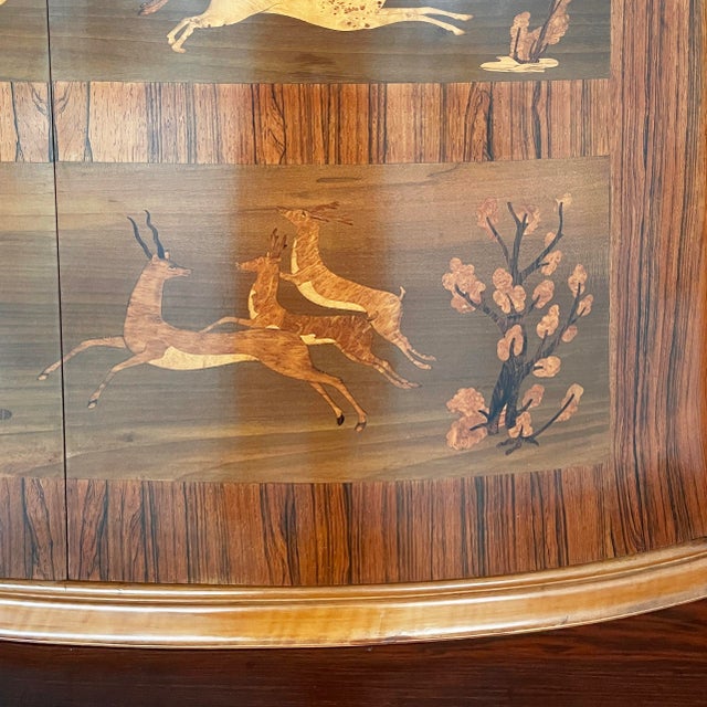 Italian Art Deco Inlaid Wood Bar Cabinet, 1930s For Sale - Image 9 of 18