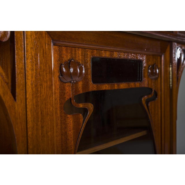 Maroon Art Nouveau Cabinet with Mirror, 1890s For Sale - Image 8 of 18