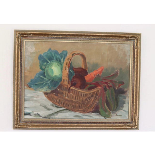 G Wald, Vegetable Basket, 1950s, Oil on Canvas, Framed For Sale - Image 9 of 18