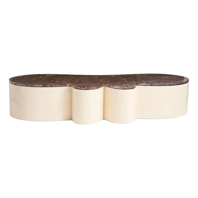 Splash Coffee Table (natural Parchment & Champagne Ice-resin) For Sale