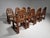 Set of 8 brutalist solid pinewood dining chairs by wasa mobel from the 1970s. Bulky chairs with amazing seating comfort...