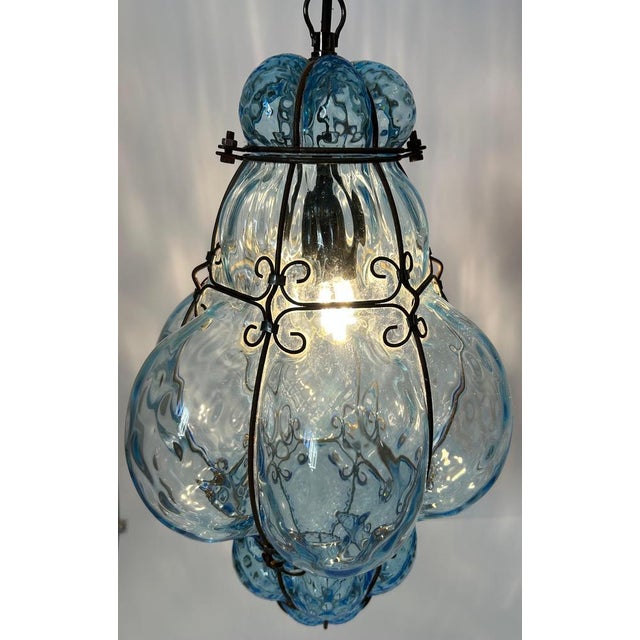 Blu Sky Bubble Pendant in Murano Glass, 1980s For Sale - Image 3 of 18