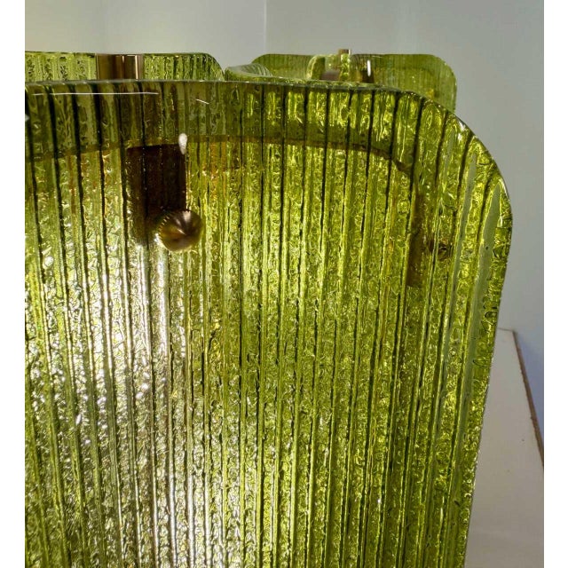 Murano Glass Table Lamps in Ribbed Green Glass and Brass, 2000s, Set of 2 For Sale - Image 11 of 18