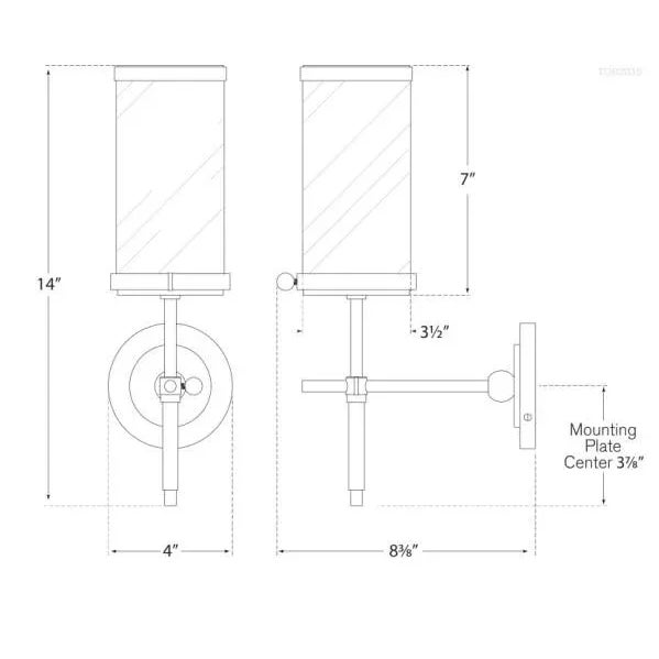 Visual Comfort Thomas O'Brien for Visual Comfort Signature Bryant Bath Sconce in Bronze with White Glass For Sale - Image 4 of 4