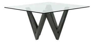 Vega Dining Table in Black Slate and Glass Design by Joaquín Moll for Meddel