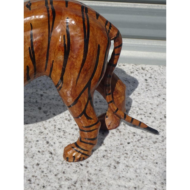 Vintage Leather Tiger, 1960s For Sale - Image 11 of 12