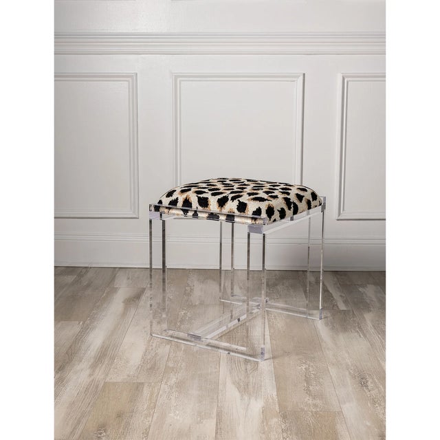 Glencoe Ocelot Black Lucite Bench For Sale In Chicago - Image 6 of 7
