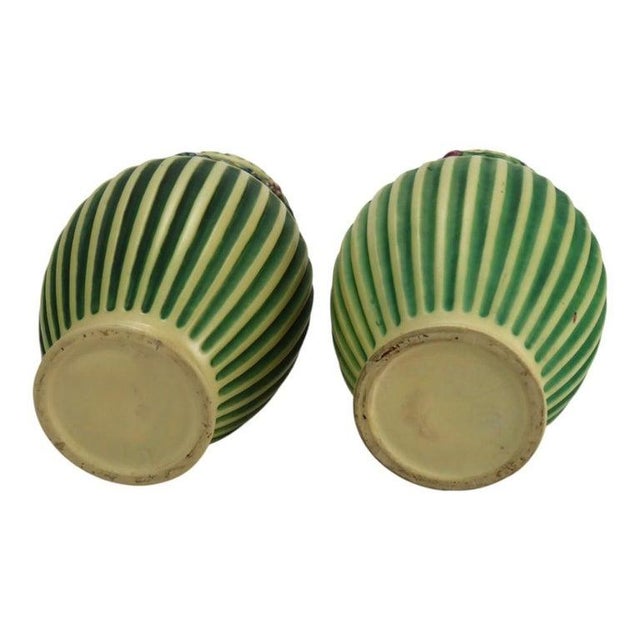 Arts & Crafts Pair Roseville Corinthian Pottery Vases C1930 For Sale - Image 3 of 5