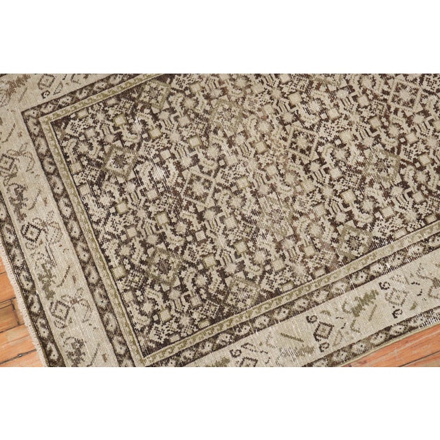 Antique Zabihi Collection Rustic Brown Malayer Runner - 3'1" x 15'2" For Sale - Image 10 of 10