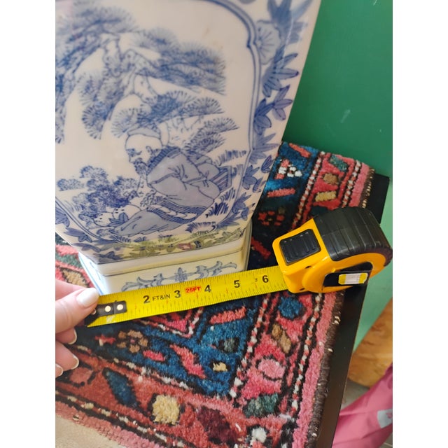 Blue Antique Chinese Blue and White Porcelain Vase For Sale - Image 8 of 9