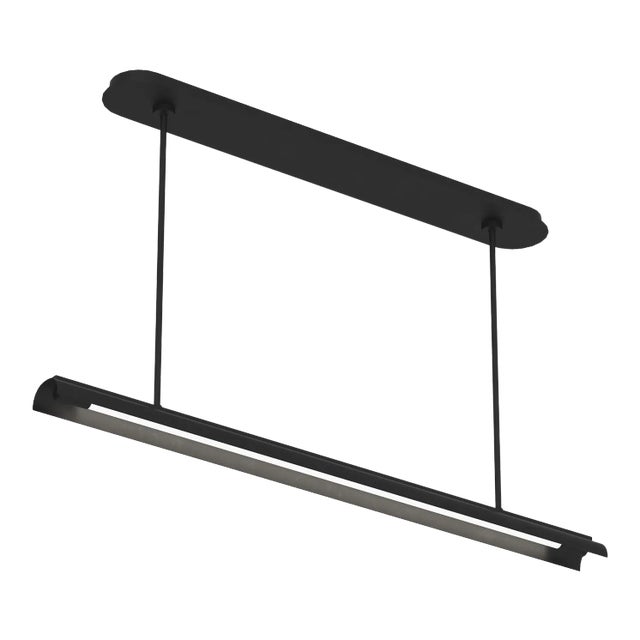 Kelly Wearstler by Visual Comfort Studio Carson 1-Light Linear Chandelier, Midnight Black For Sale