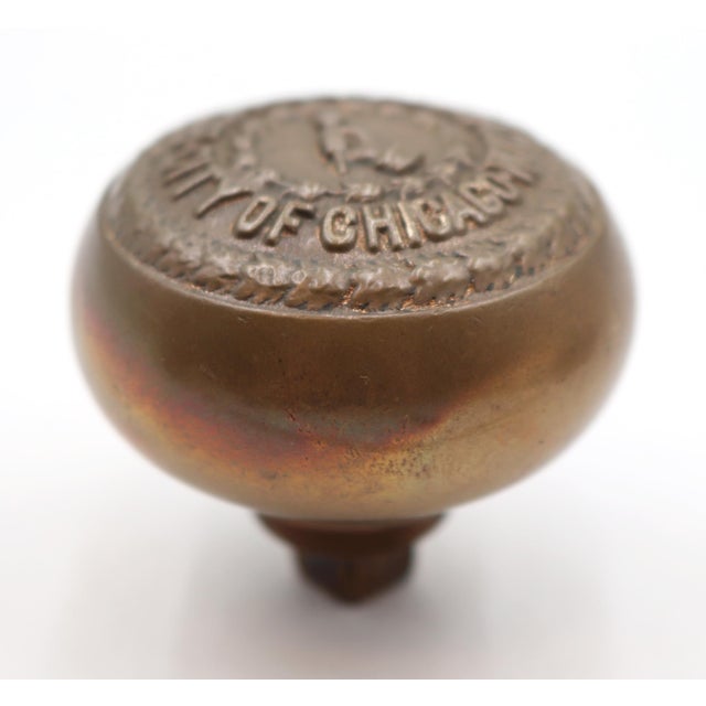 Traditional 1910s Board of Education City of Chicago Bronze Door Knob For Sale - Image 3 of 5