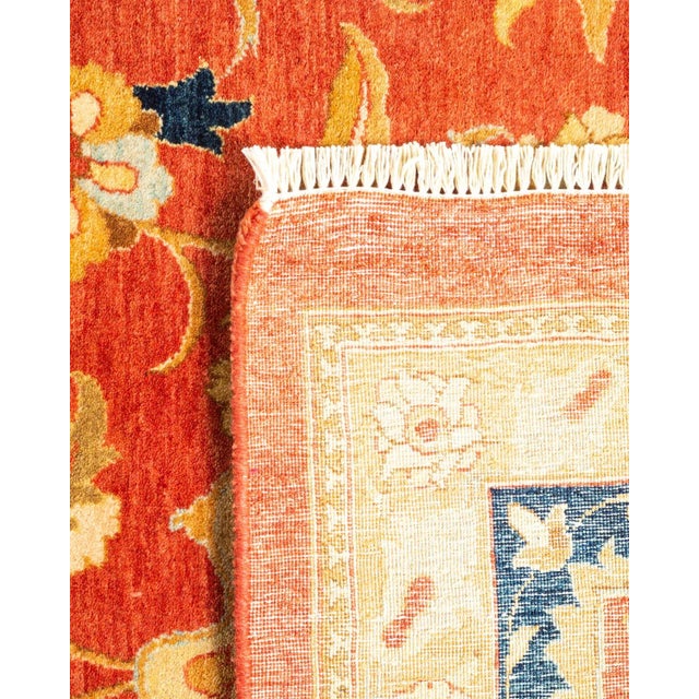 2000 - 2009 Mogul, One-of-a-Kind Hand-Knotted Area Rug in Orange, 9' 10" x 13' 9" For Sale - Image 5 of 8