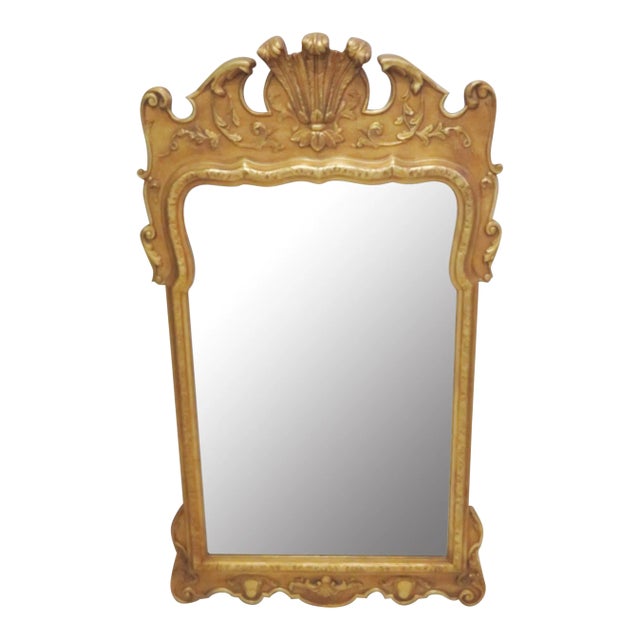 George II Style Gilt Carved Beveled Glass Mirror For Sale