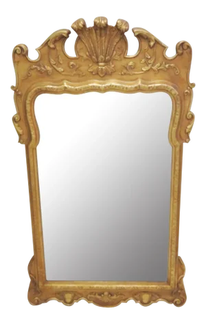 George II Style Gilt Carved Beveled Glass Mirror