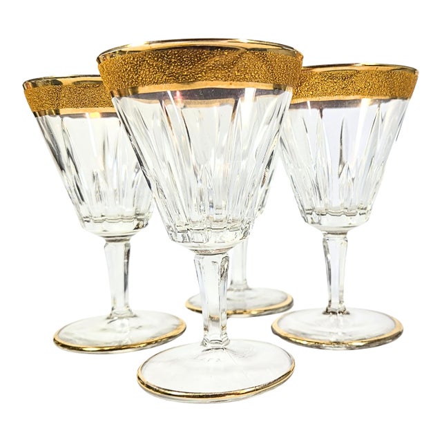 Gold Encrusted Hollywood Regency Goblets- Set of Four For Sale