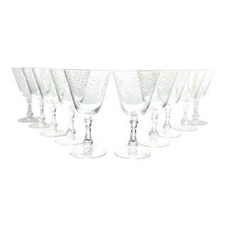 1950s Fostoria “Bridal Wreath” Water Glasses - Set of 10 For Sale