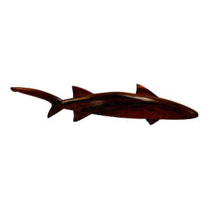 MCM Minimalist Shark Sculpture Teak Carving