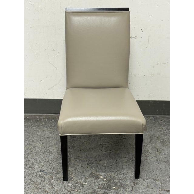Swaim Vibe Leather Side Chair For Sale - Image 11 of 12