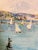 Impressionist Coastal Harbor Oil Painting With Sailboats, Framed 24" Signed Eileen Kelly For Sale - Image 9 of 15