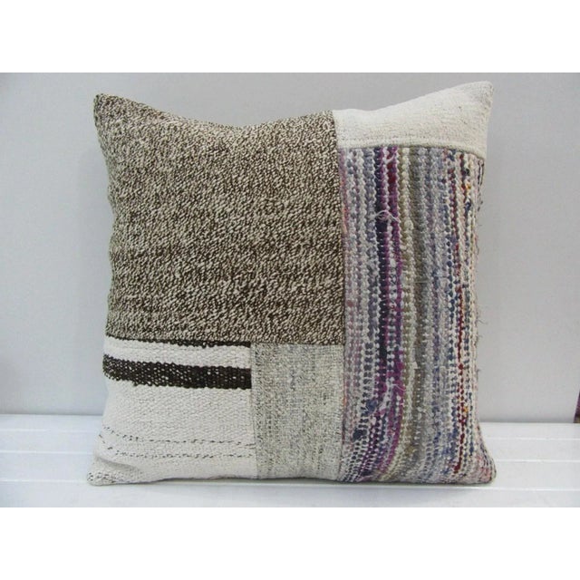 Handmade Patchwork Turkish Kilim Pillow Cover For Sale - Image 4 of 4