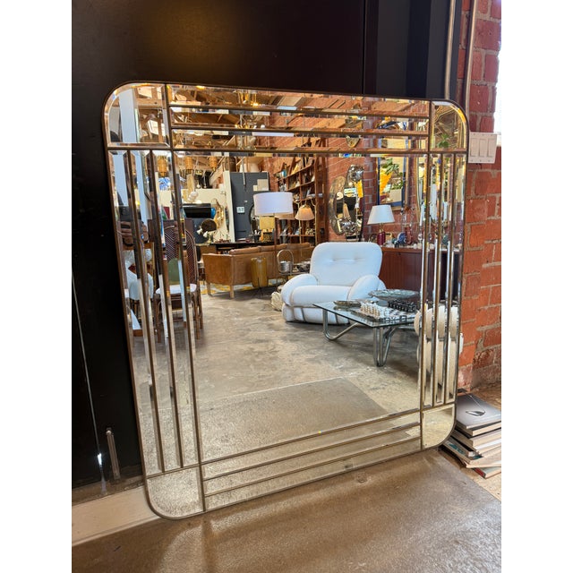 Antonio Lupi Art Deco Wall Mirror, Italy, C. 1970s For Sale In Los Angeles - Image 6 of 11