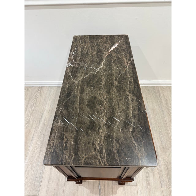 1980s Ethan Allen Tuscany Marble Top Console Table For Sale - Image 10 of 11