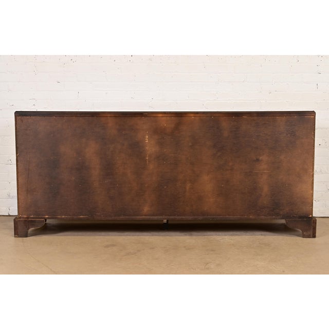 Century Furniture Mid-Century Hollywood Regency Campaign Burl Wood Triple Dresser or Credenza, Circa 1970s For Sale - Image 12 of 13