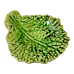 Sarreguemines Green Cabbage Leaf Server Vide-Poche
