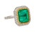 Unveil luxury and sophistication with our remarkable 4.49 carat sugarloaf cabochon cut emerald ring. Crafted with...