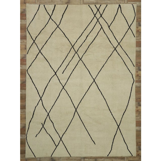 Beige Large Moroccan Style Area Rug - 10'00 X 13'10 For Sale - Image 8 of 9