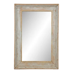 Large Early 20th Century Chipped Grey Wood Mirror
