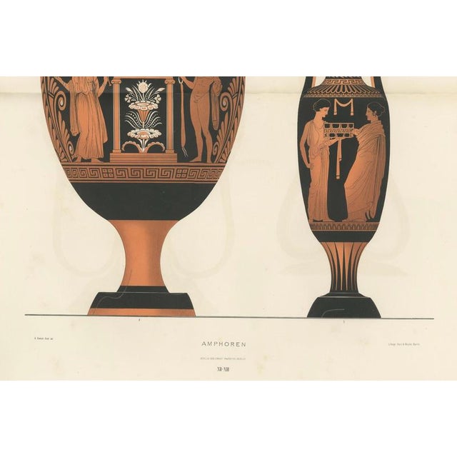 Late 19th Century Albert Genick, Greek Amphorae with Classical Figures Double-Page, 1883, Lithograph For Sale - Image 5 of 11