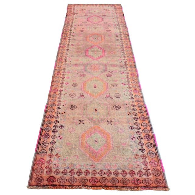 Antique Kurdish Runner Herki Rug. Hand-Knotted 100+ Years Old Tribal Runner - 3′3″ × 11′11″ For Sale - Image 4 of 12