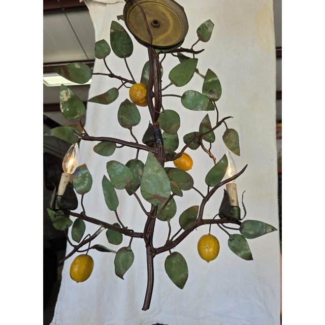 Vintage Italian Tole Citrus Wall Sconce For Sale - Image 12 of 15